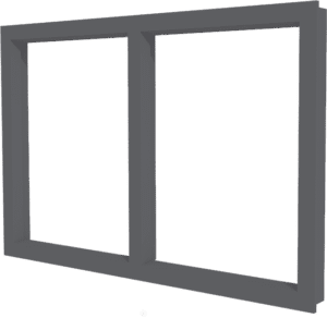 Vast glas | 2 vakken horizontaal | aluminium