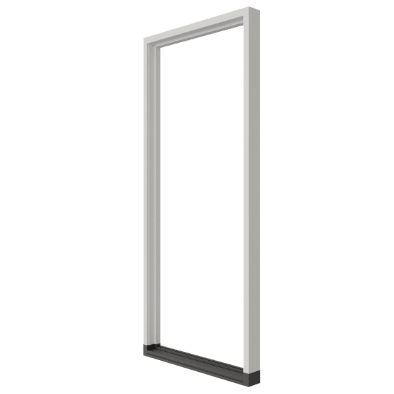 Hardhouten kozijn voor een achterdeur.