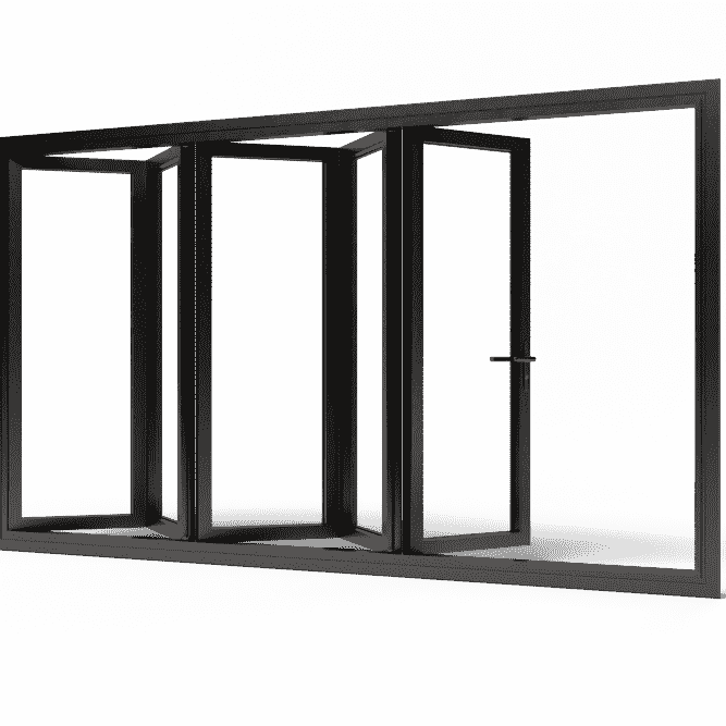 5-delige harmonicadeur | meevouwende loopdeur (binnendraaiend)