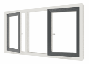 2 Draairamen en vast glas | 3 vakken | kunststof